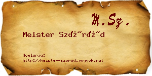 Meister Szórád névjegykártya
